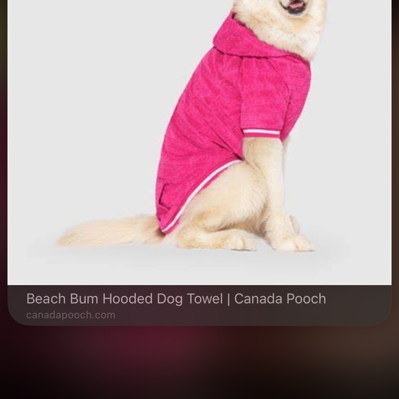CANADA POOCH LTD ~BEACH BUM TOWEL HOODIE ~ Hot Pink White Trim (Terry Cloth) - Picture 2 of 7